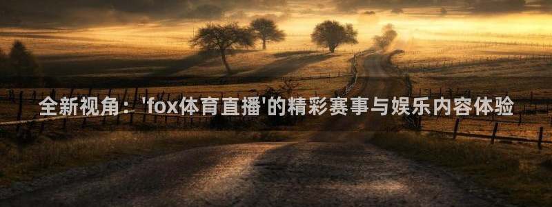新球体育直播：全新视角：\'fox体育直播\'的精彩赛事与娱乐内容体验